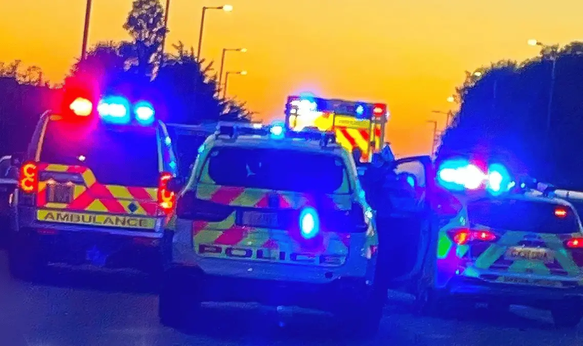Emergency Services Were Called To A Two-vehicle Road Traffic Collision, Involving A Grey Volvo Xc60 And A Blue Bmw 420