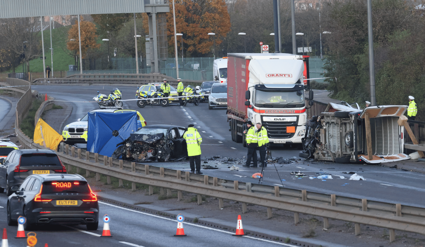 The a13 is Closed Westbound Between The m25 junction 30 And The a1153 (dagenham) due To A Collision