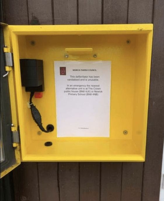 Police Are Investigating Damage Caused To A Defibrillator In A Sussex Village