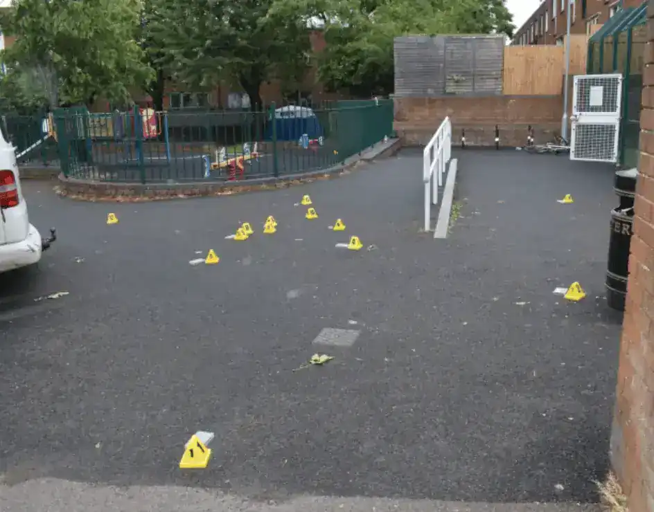 A group of men have been jailed for fatally shooting a young man in broad daylight near a children’s playground in revenge for a robbery they mistakenly thought he had committed
