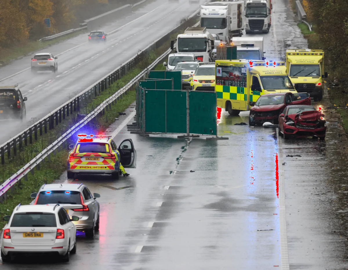 Officers are keen to talk to the driver of a light-coloured van who may have seen the Mercedes pass them prior to the fatal collision on the M2 on Sunday in Kent