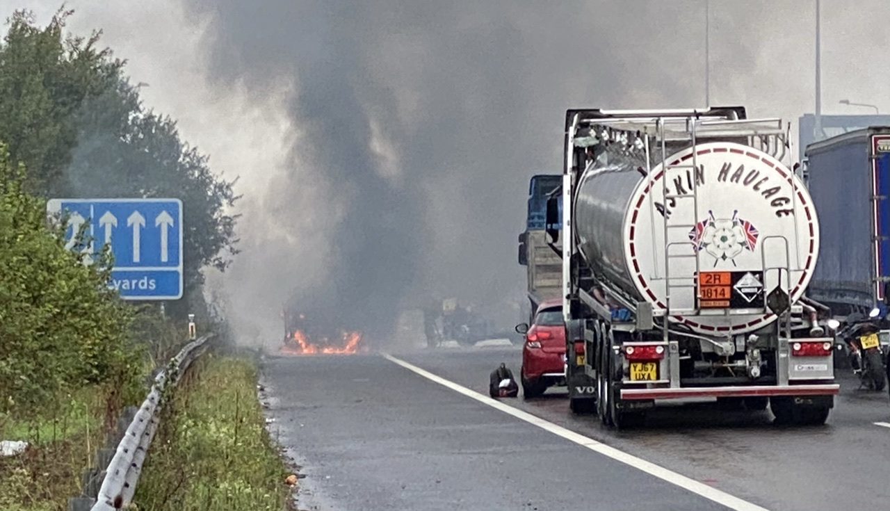 Updated: M2 Londonbound Close Following Vehicle Ablaze