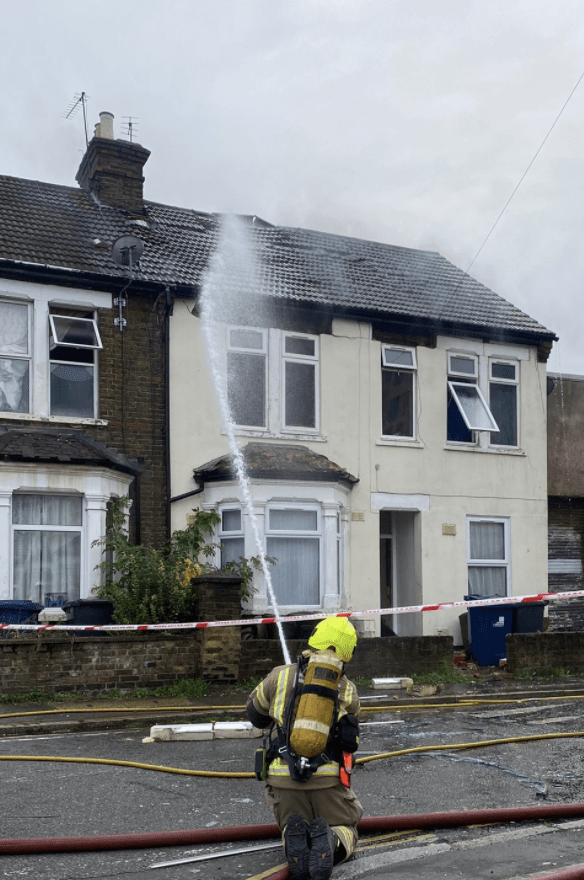 Six Fire Engines And Around 40 Firefighters Were Called To A Fire And Explosion At A House On North Road In Southall