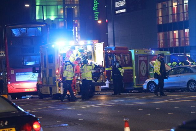 Two Taken to hospital following a serious collision involving a bus and a car near Acton