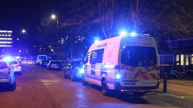 Three Men Dressed As Police Officers Repeatedly Rammed A Van In A B&q Car Park Near The Berkshire Border With A Land Rover Before Attempting To Break Into It