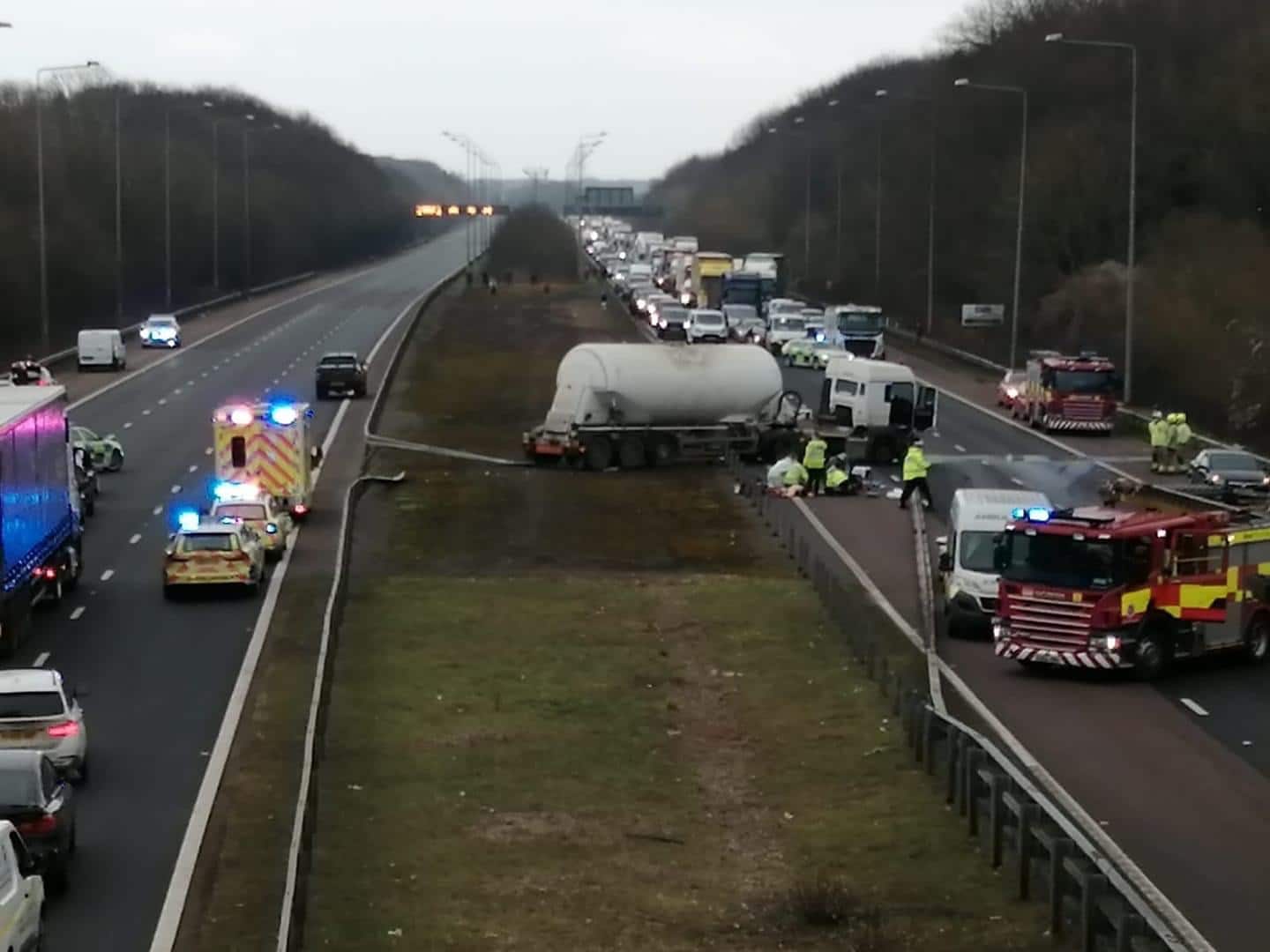 A Lorry Driver Remains Serious After M2 Collision Closed Motorway For Hours