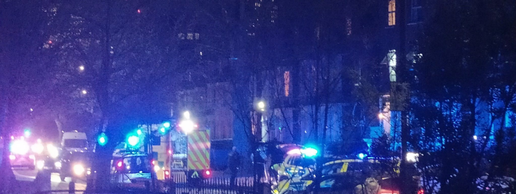 A slingshot ride at Hyde Park’s Winter Wonderland SNAPS and smashes into a support beam, trapping two passengers inside as security evacuates the area