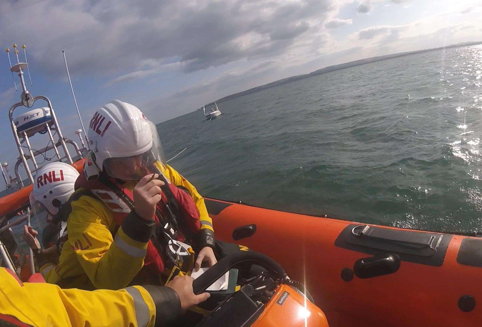 Lifeboat Launched To Stricken Speedboat In Poole