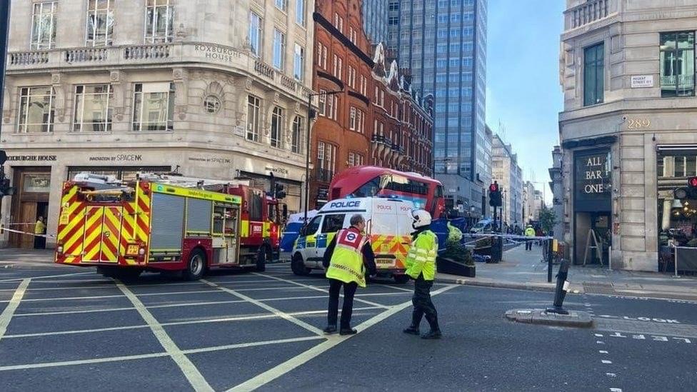 A Woman Has Died After Being Knocked Down By A Bus Near Oxford Street In Central London