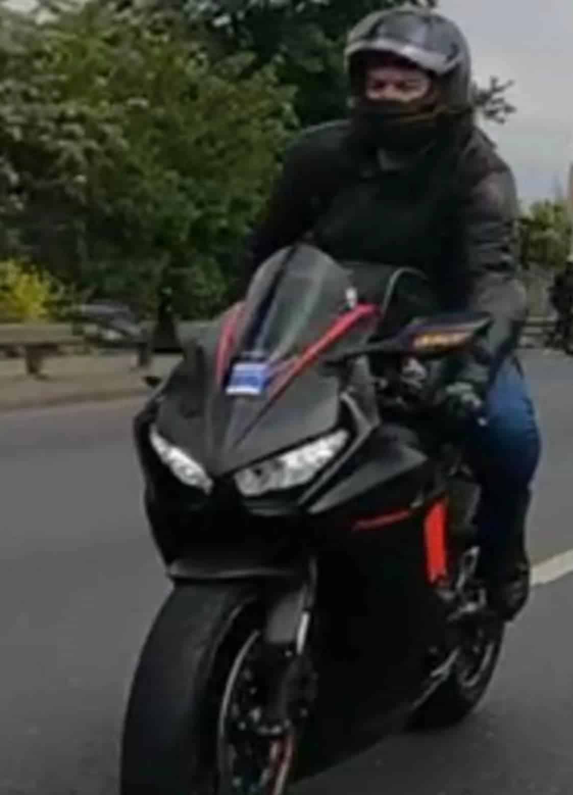 Motorcycle Rider Police Would Like To Trace
