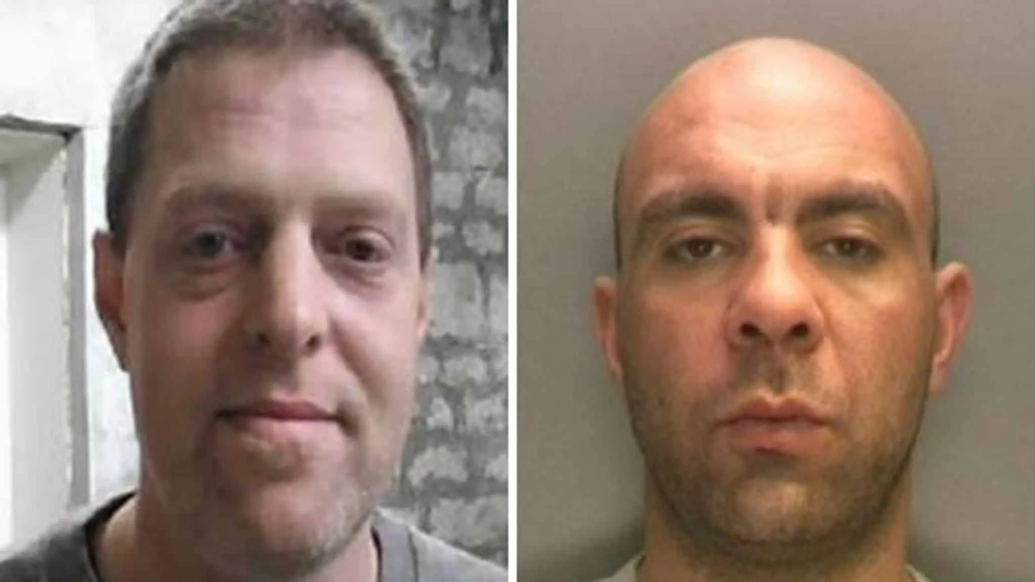 Officers are looking for two men who have escaped from HMP Leyhill in Gloucestershire on Sunday evening
