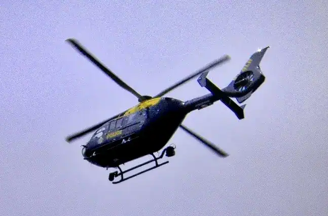Police Chopper Hunts Over Lenham Village As Kent Police Investigate Suspicious Activity