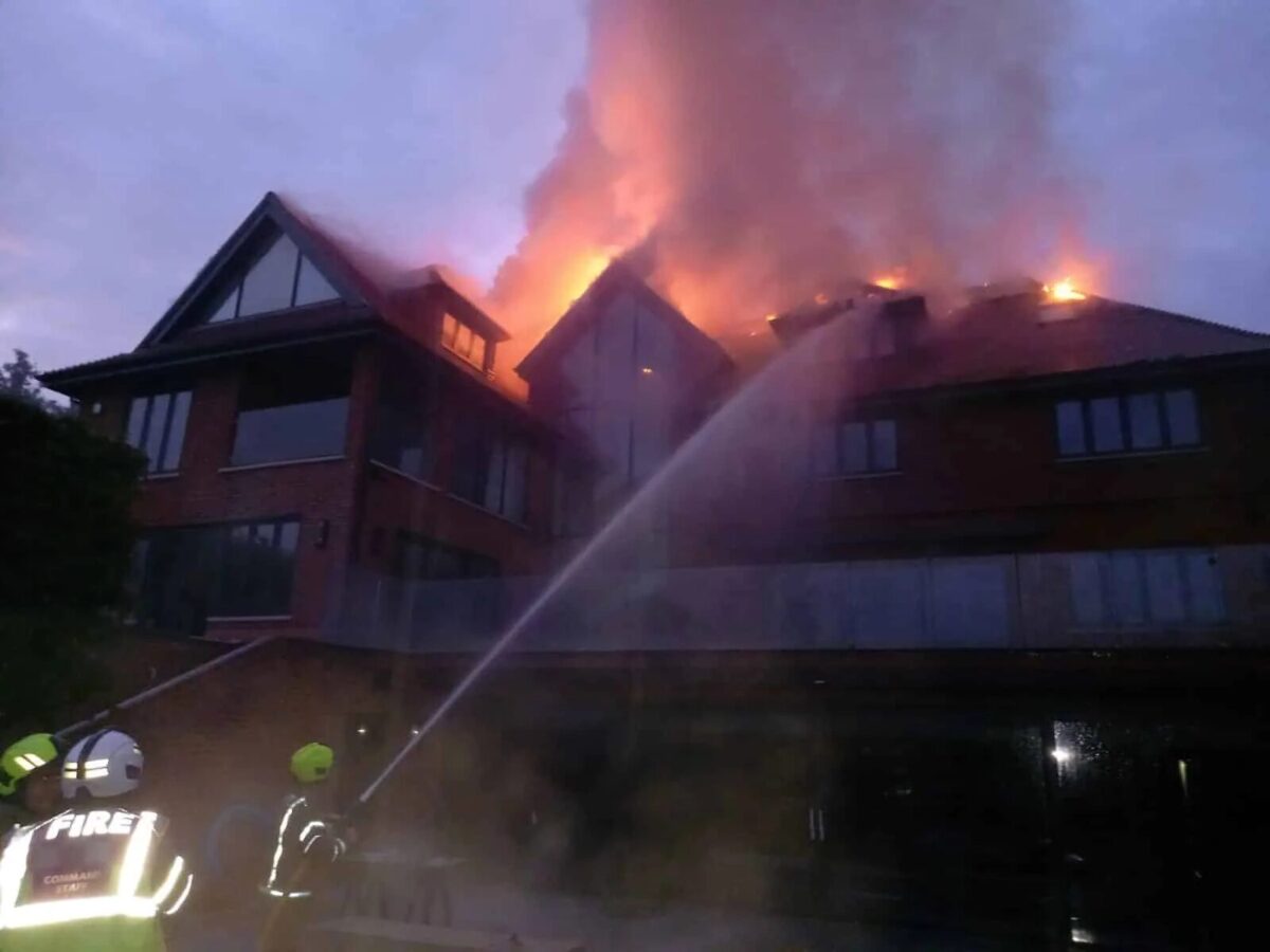 A house fire in Chelsfield Hill, Orpington, is being tackled by ten fire engines and approximately 70 firefighters