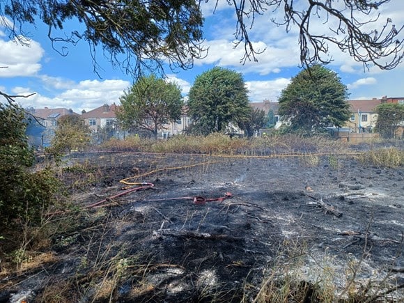 A Grass Fire Near Turle Road In Norbury Was Put Out This Afternoon By 15 Fire Engines And About 100 Firefighters