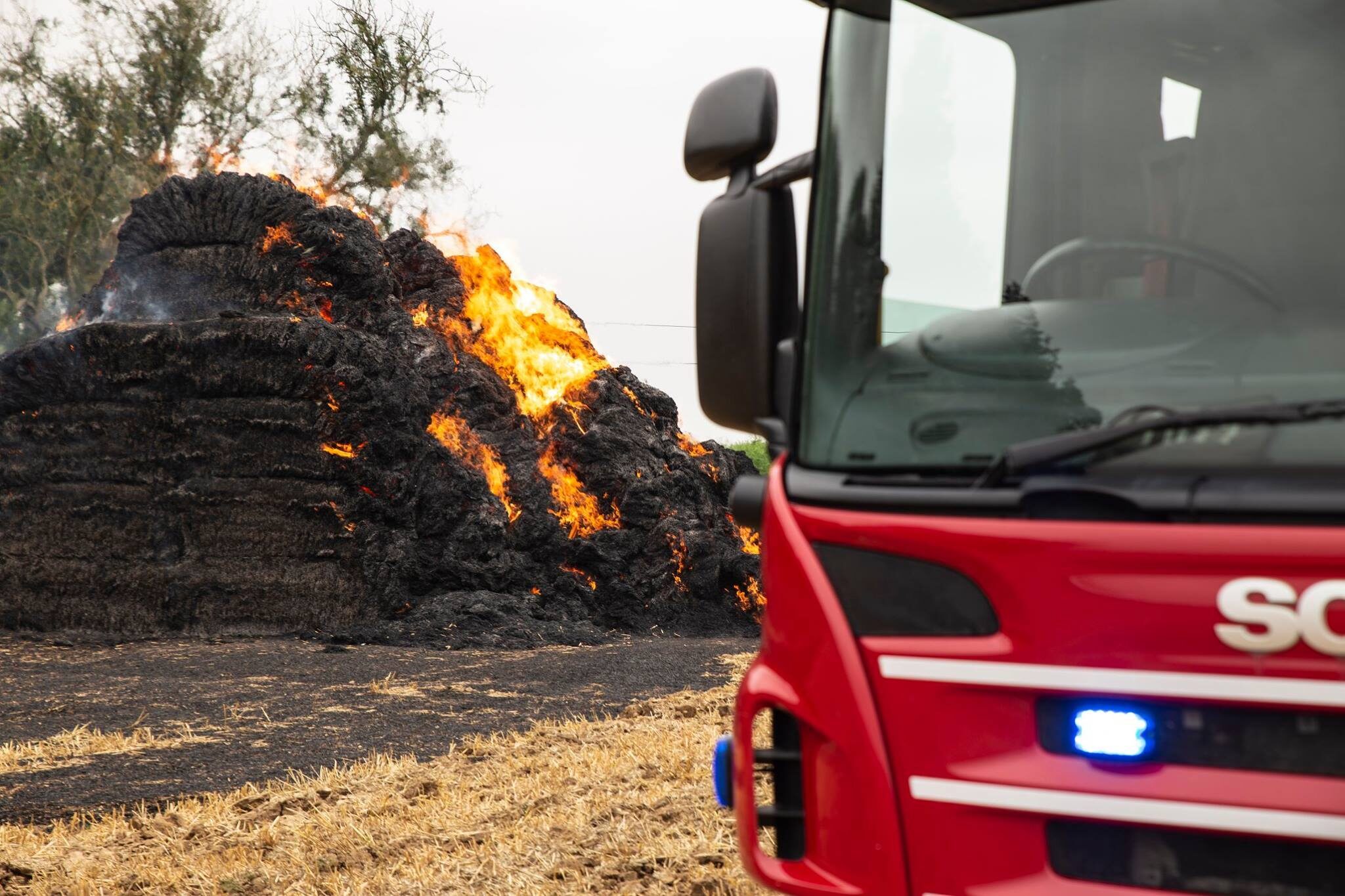 The Kent Fire And Rescue Service Was Called To Ashford Road In Lenham, Near Maidstone, For A Fire In A Cut Corn Field