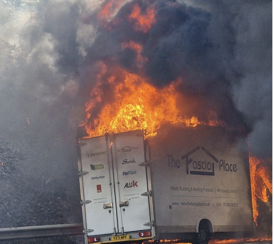Kent Fire And Rescue Service Was Called To Reports Of A Van On Fire On The A2 Near The Darenth Interchange And Bean, Dartford