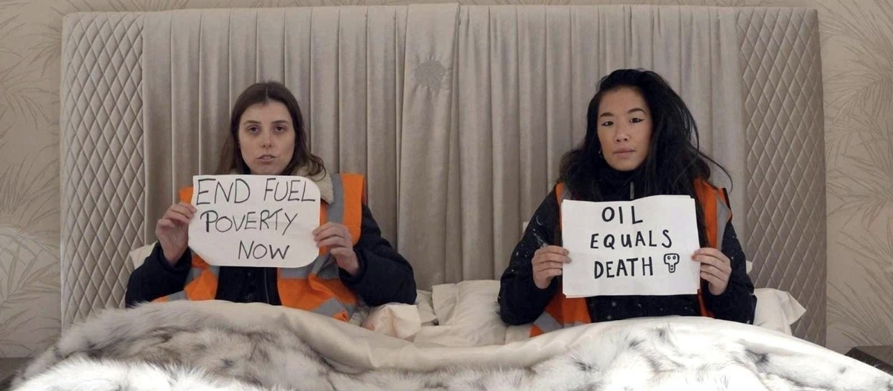 Just Stop Oil Supporters Cosy Up In Harrods On Fuel Poverty Day Of Action