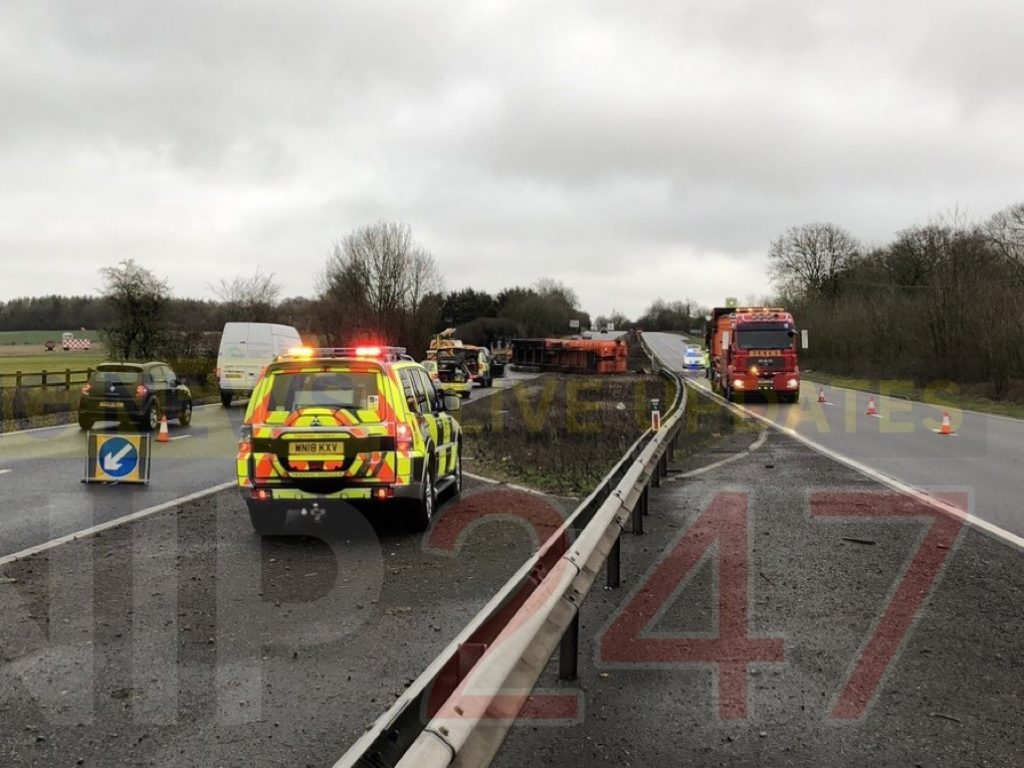Lorry Overturns On The A303 Causing  Chaos