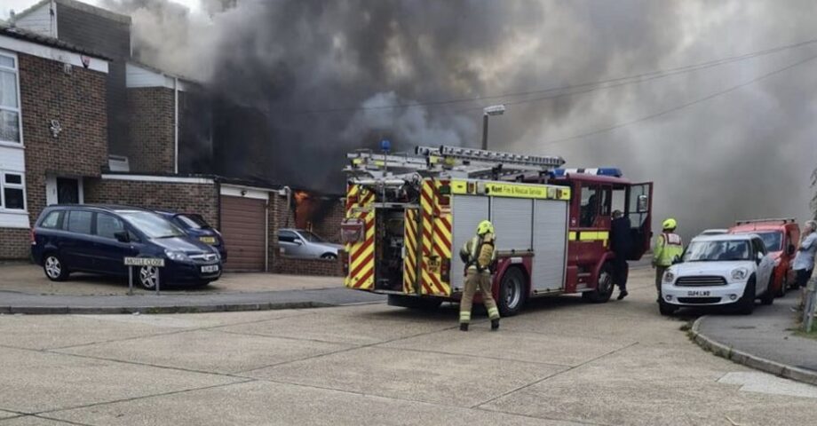 Fire crews and Four Engines have been sent to a house on fire in Chatham