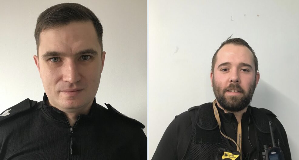 The officers, PC Kristian Avons and Sgt Amos Durose, were only saved from severe injury themselves thanks to their stab vests and showed …