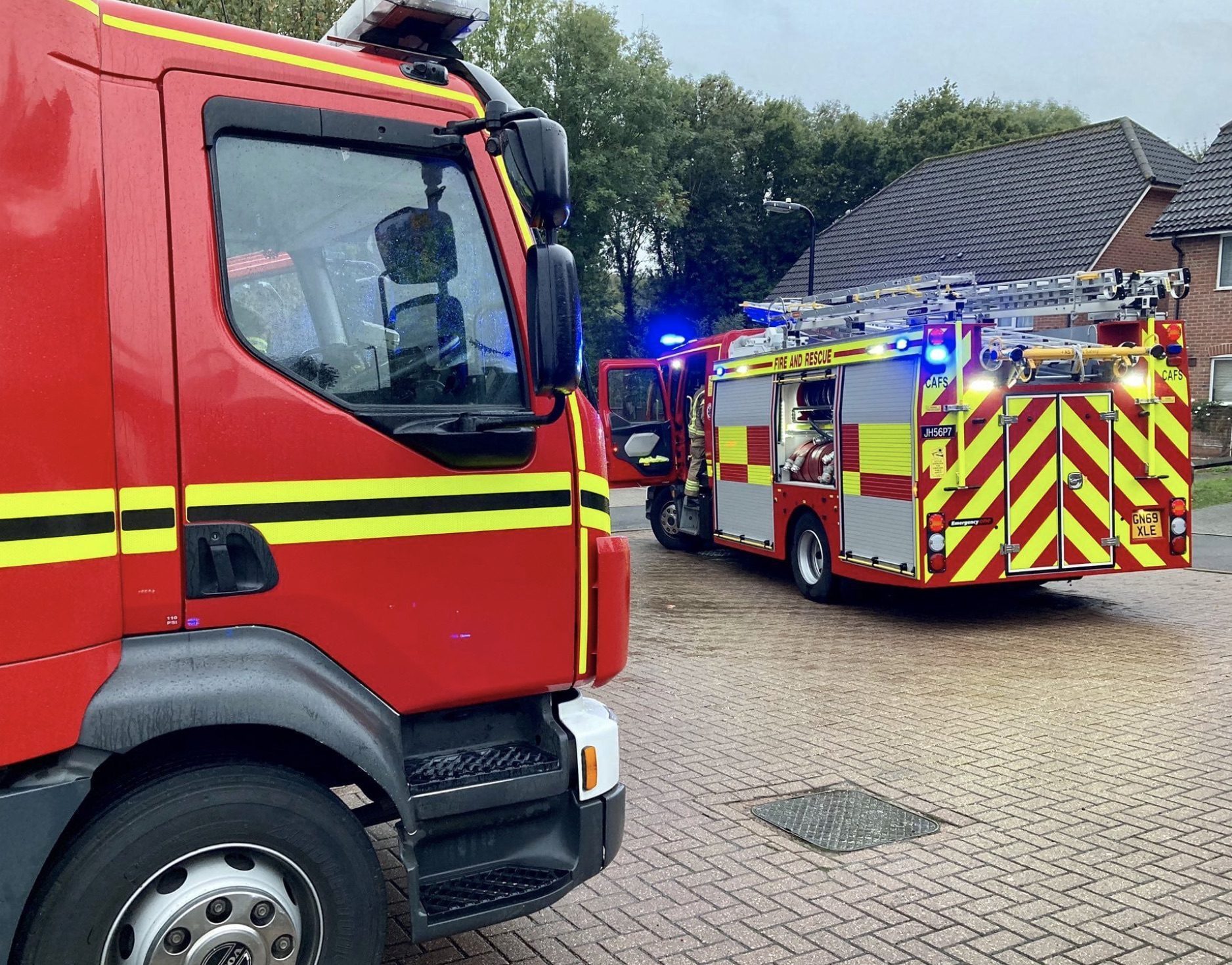 Fire crews dealing with the fire then rescued a dog stuck inside the property after a neighbour alerted emergency services seeing smoke f…