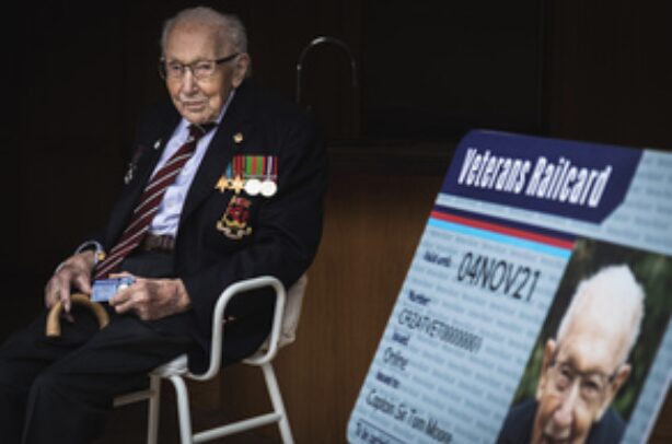 Captain Sir Tom Moore Presented With First Veterans Railcard