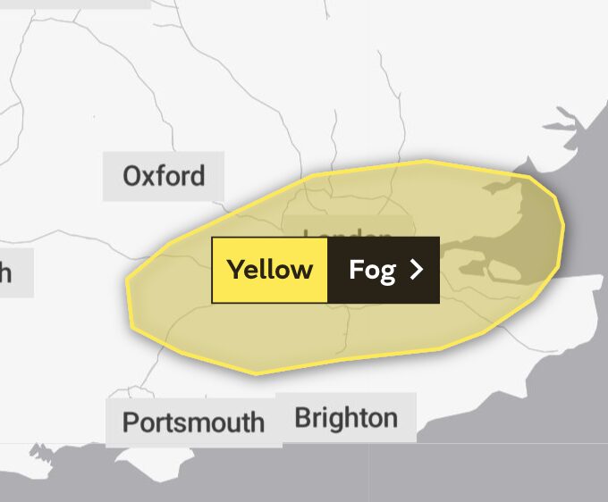 Met Office  Issued Yellow Warning For London  And The South East England