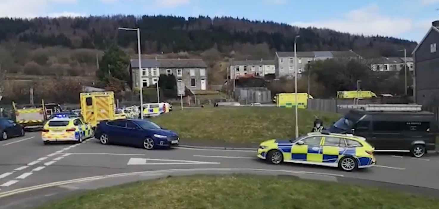 Three stabbed as  South Wales  village remains in Police lockdown