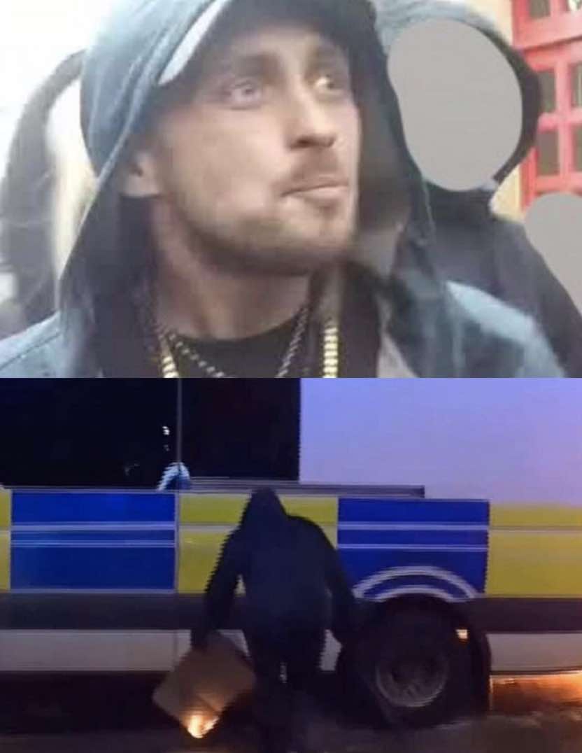 Footage Of The Moment A Man Tried To Set Fire To A Police Van While An Officer Was Inside During Violent Protests Has Been Released By Police