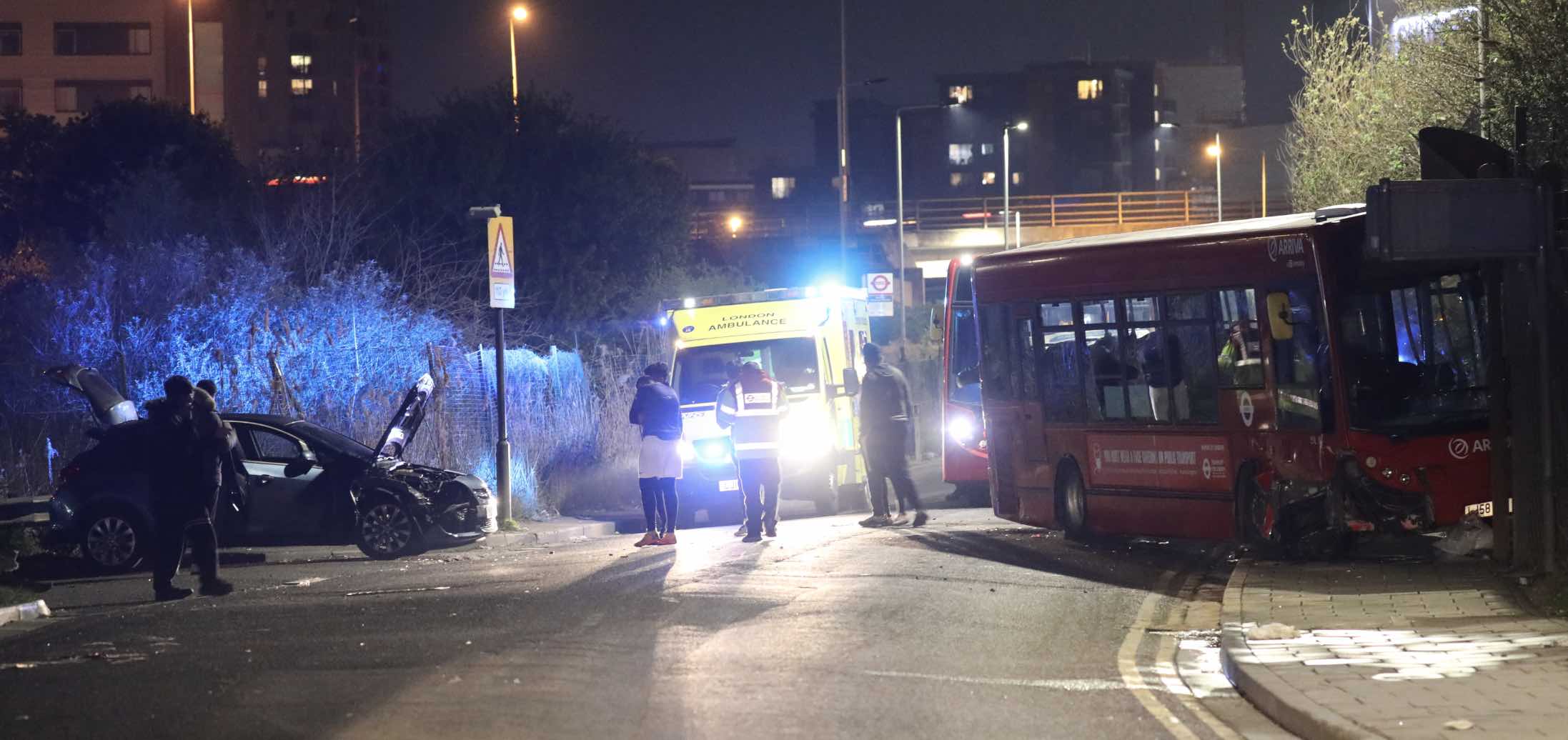 Driver Escapes Serious Injury After Ploughing Into The Path Of  London Bus In Barking