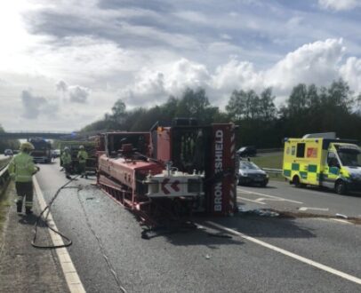 Updated:police Are Currently On Scene Dealing With A Collision After A Heavy Goods Vehicle Overturned On The A3