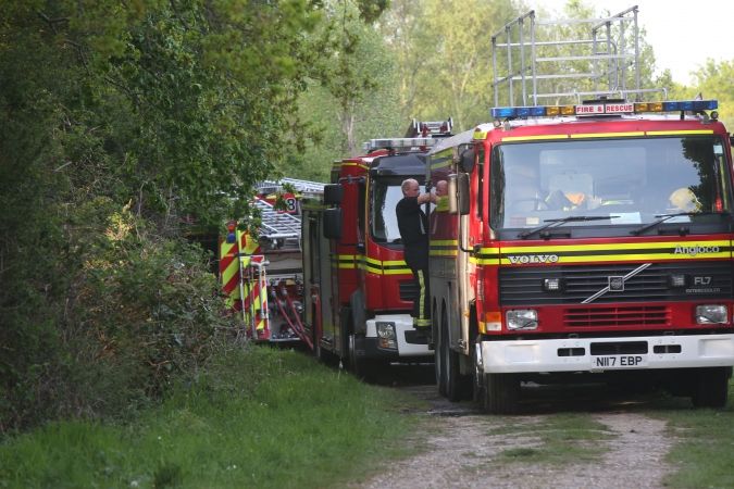 Fire Crew Battle Forest Fire On Browndown Ranges