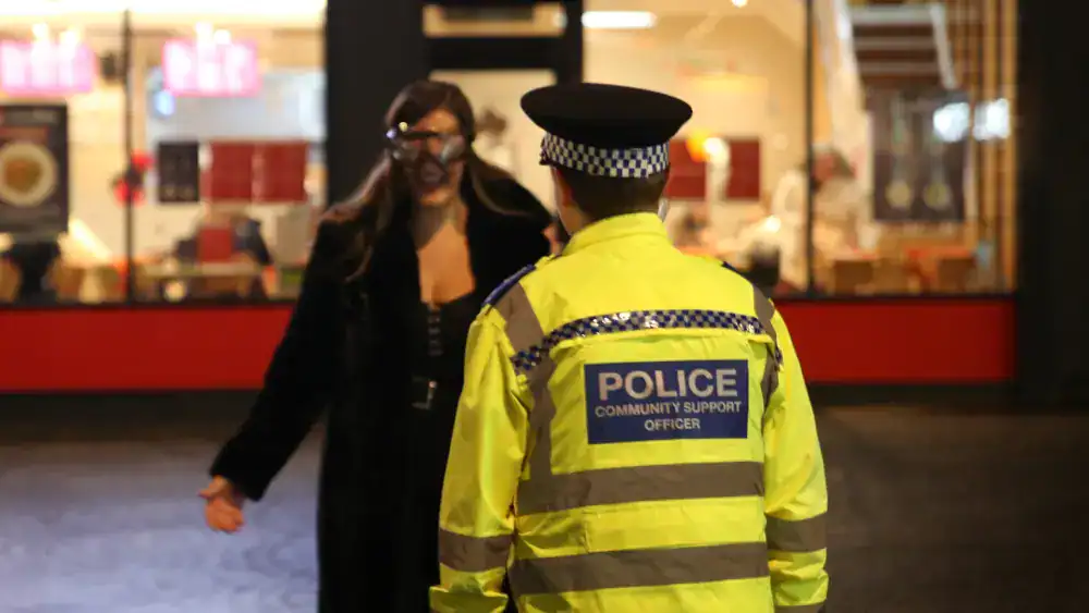 As Part Of A Festive Reminder To Drivers, Officers Invited People To Try On Distorting 'beer Goggles', Which Highlight The Loss Of Perception That Impair Drink-drivers As Part Of A Festive Reminder To Drivers, Officers Invited People To Try On Distorting 'beer Goggles', Which Highlight The Loss Of Perception That Impair Drink-drivers