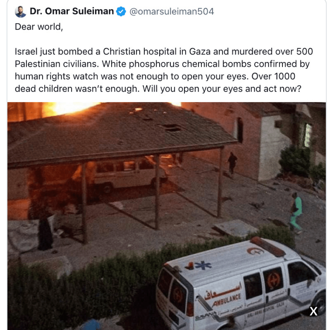 Strike On Al-ahli Arab Baptist Hospital In Gaza City Claims Hundreds Of Lives