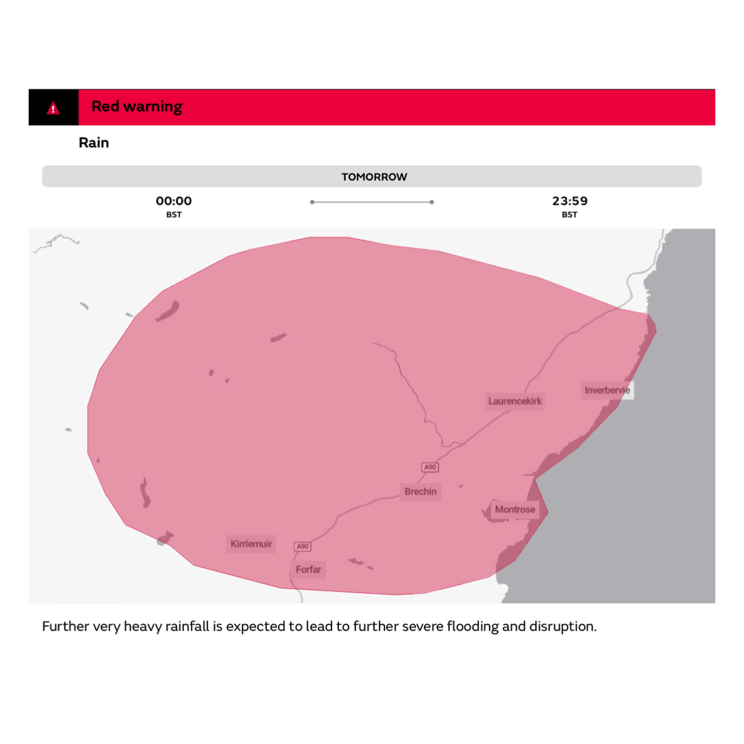 Met Office Issues Red Weather Warning In Scotland As Severe Weather Continues