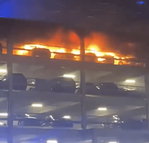 Fire Erupts At Luton Airport Car Park, Emergency Services Respond Six Fire Fighters Injured