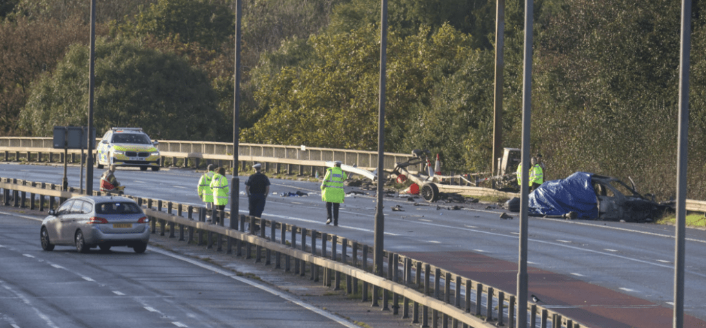 First Pictures From Fatal Horror  Multi-vehicle Collision  In  M4 In Hayes, West London With Closure In Place For Hours