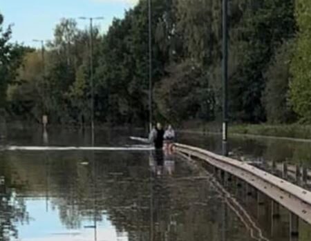Appeal For Woman Seen Walking In Flood Water On A52