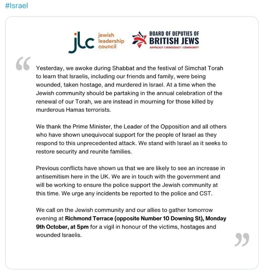 Jewish Community Groups Express Gratitude For Support Following Hamas Attack On Israel