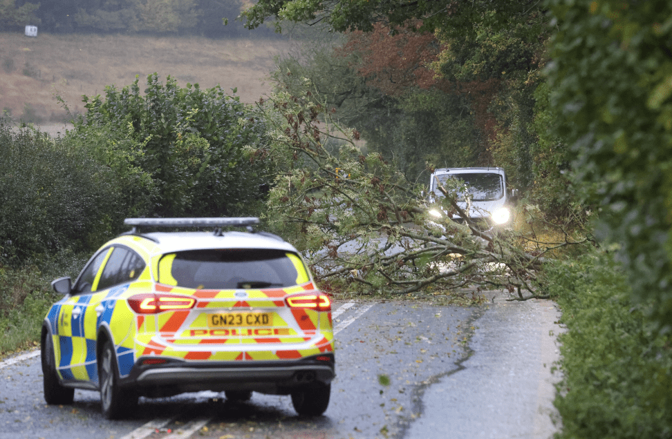 Kent Fire And Rescue Service Responds To Storm Ciarán Incidents