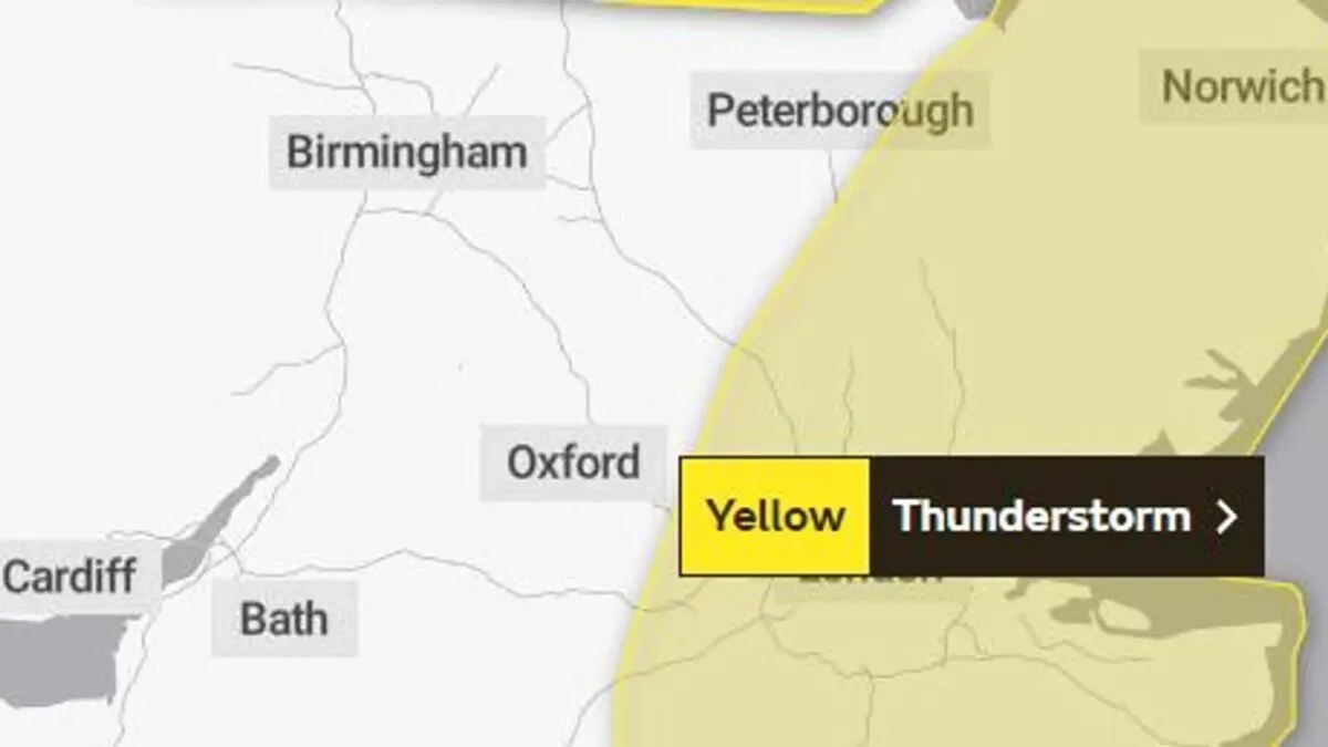 Met Office Issues Yellow Warning as Thunderstorms Threaten London – Travel Delays and Lightning Alerts Expected