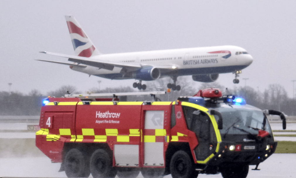 Fire Crews Respond To Aircraft Ground Incident At Heathrow Airport