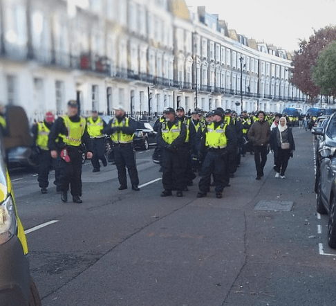 82 Arrested In Tachbrook Street, Pimlico To Prevent Breach Of Peace During Protest March