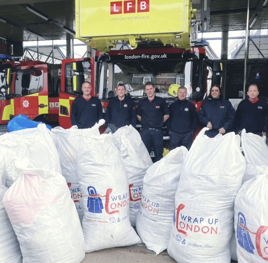 London Fire Stations Join Wrap Up London Campaign To Collect Winter Coats For The Needy