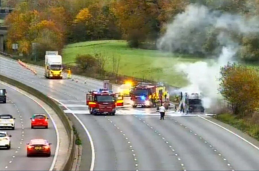 Van Fire On M25 Causes Major Disruption During Rush Hour