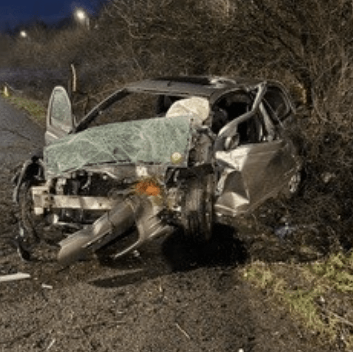 Aftermath of Early Morning RTC on M60, Driver Asleep at the Wheel