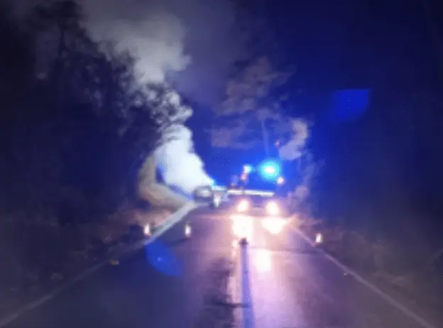 Emergency Services Respond to Car Fire on A21 Near Hastings