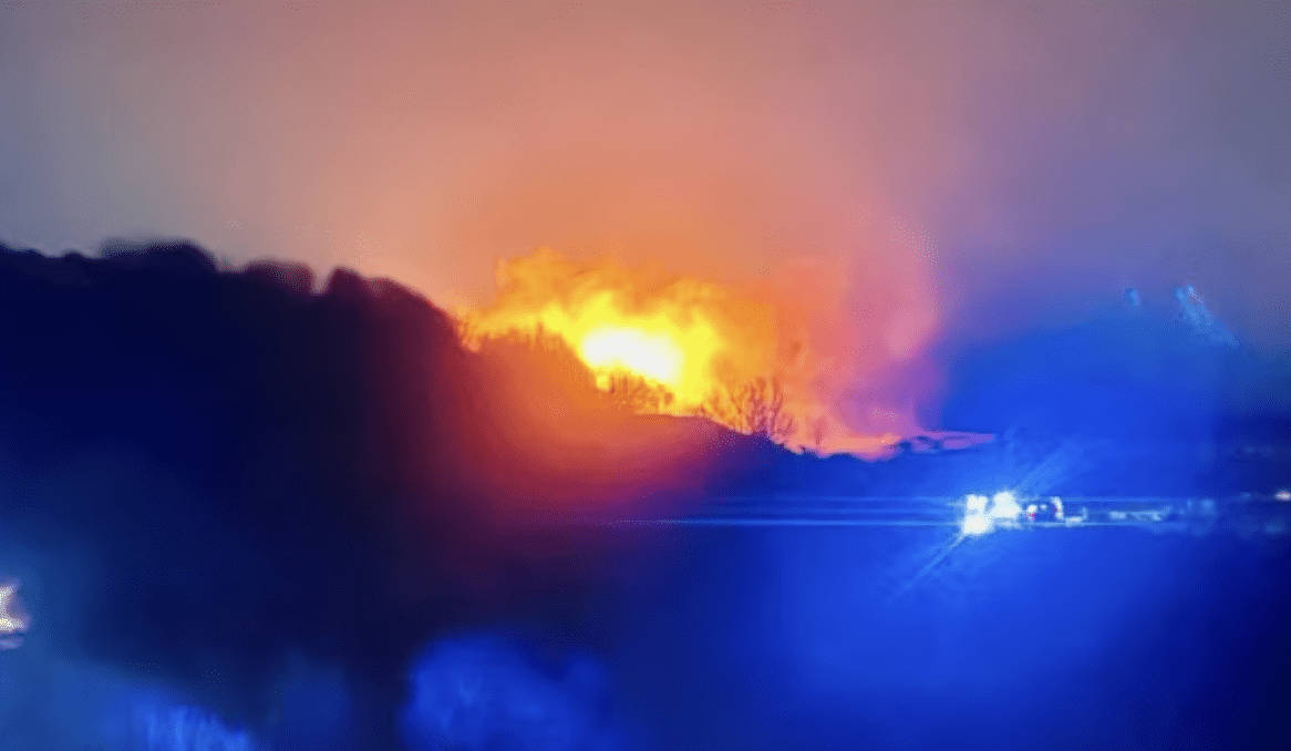 Large Fire in Northumberland Village Causes Emergency Response on Christmas Eve