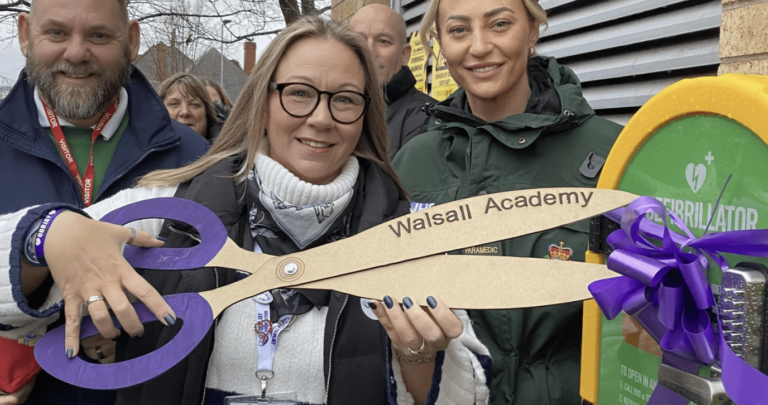 Lifesaving defibrillator installed outside Walsall Academy