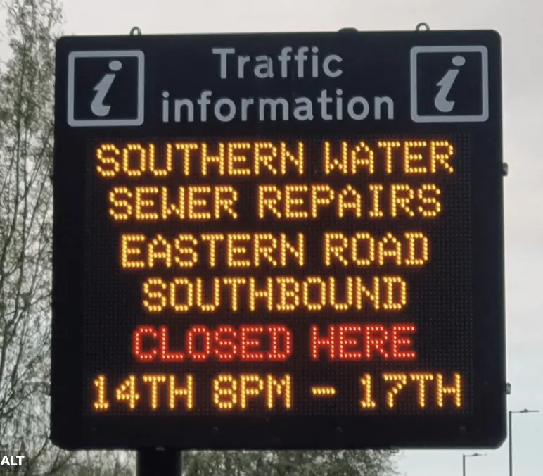 Emergency Sewer Repair Shuts Eastern Road Southbound in Portsmouth This Weekend